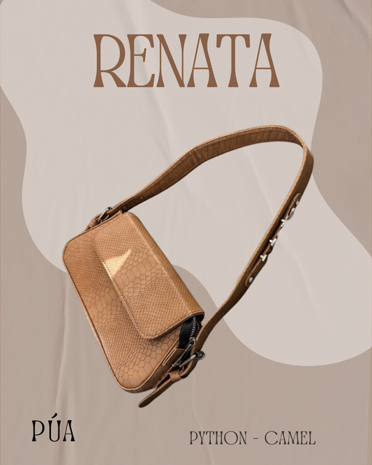 Renata Python Camel Herraje Plata