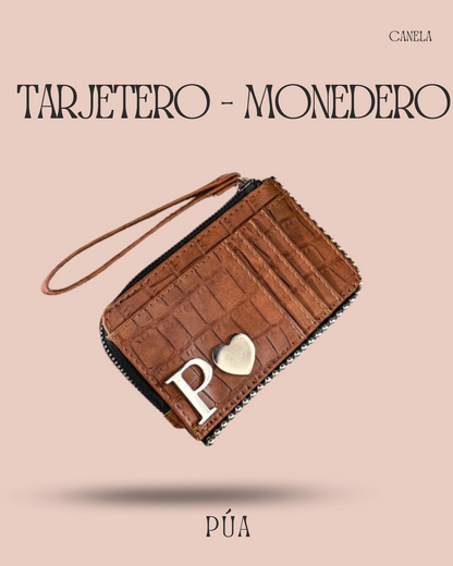Tarjetero-Monedero Canela