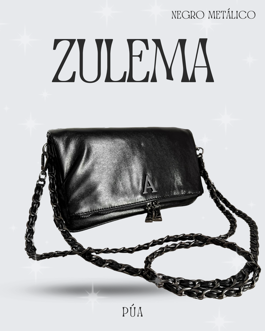 Zulema  Negro Metálico - Herrajes Negros
