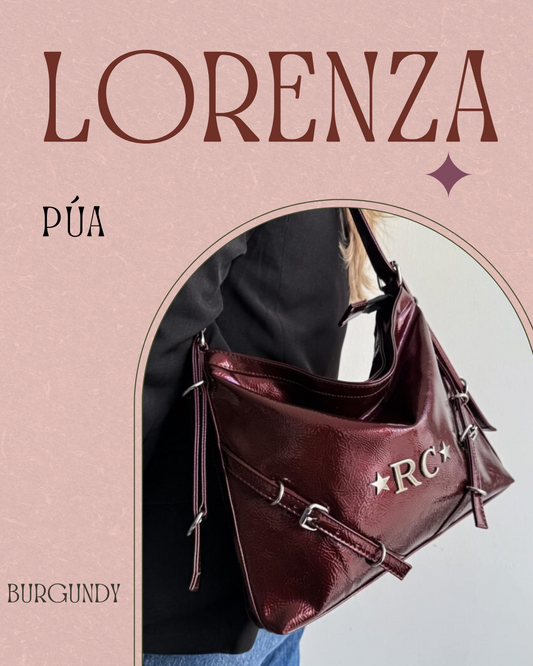 Lorenza Burgundy Herrajes Plata