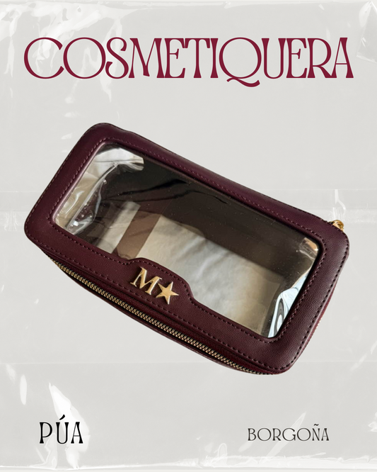 Cosmetiquera Doble Mica Borgoña