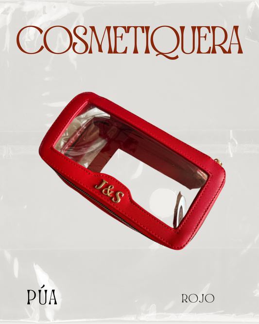 Cosmetiquera Doble Mica Rojo