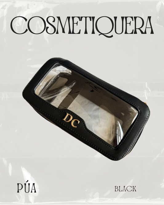 Cosmetiquera Doble Mica Black