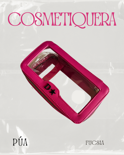 Cosmetiquera Doble Mica Fucsia