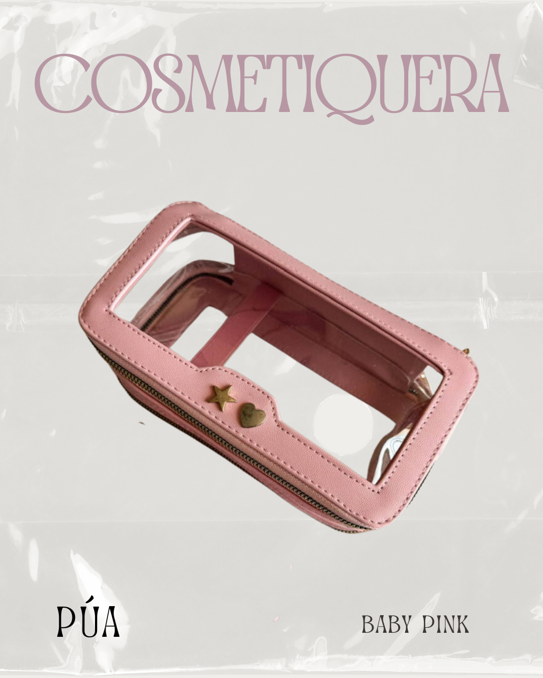 Cosmetiquera Doble Mica Baby Pink