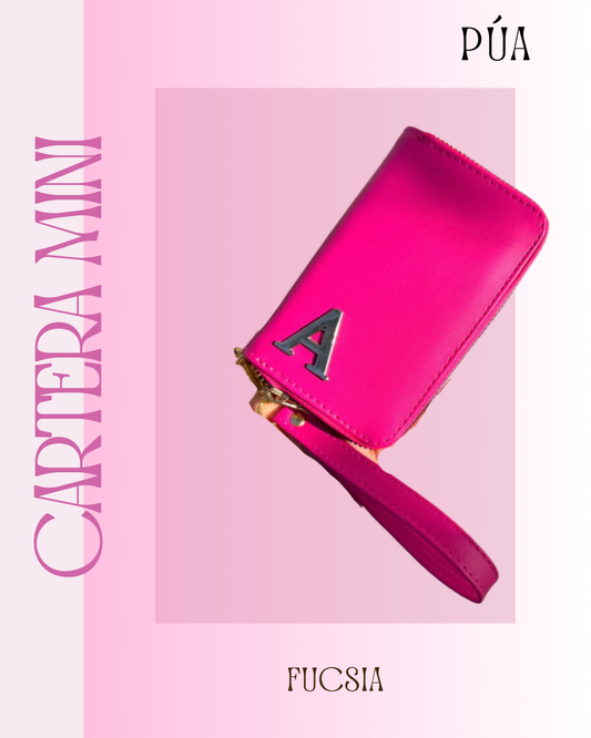 Cartera Mini Fuscia Herraje Oro
