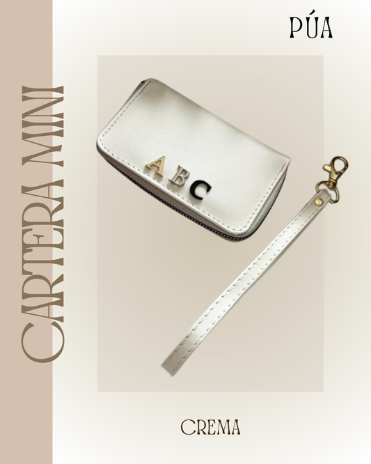 Cartera Mini Crema Herraje Oro