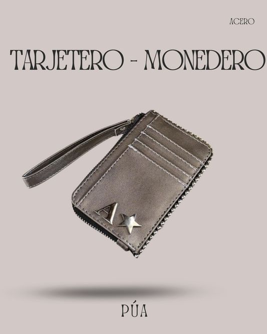 Tarjetero-Monedero Acero