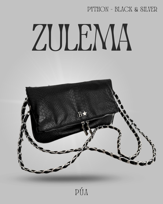 Zulema Python Black - Herrajes Plata
