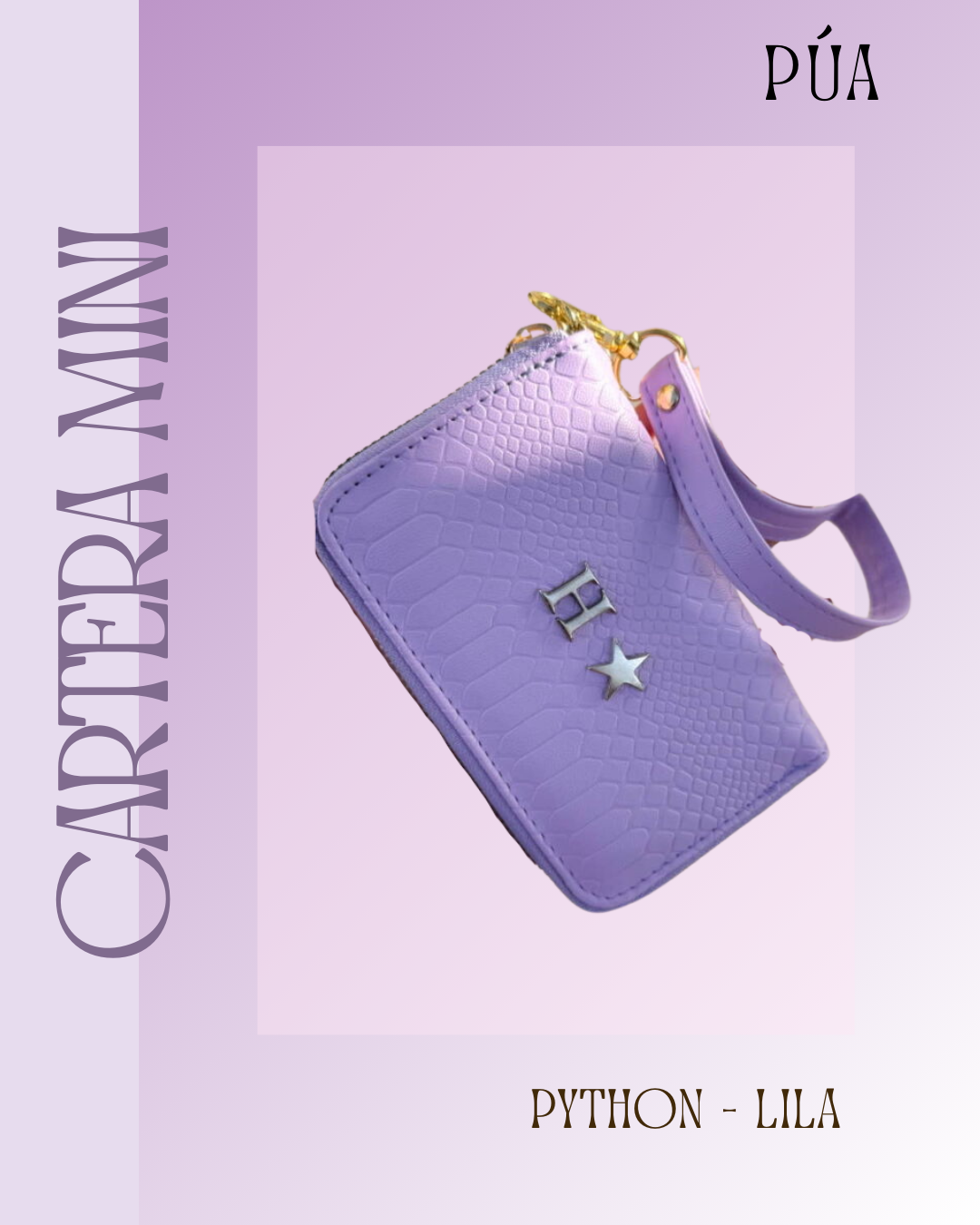 Cartera Mini Phyton Uva Herraje Oro