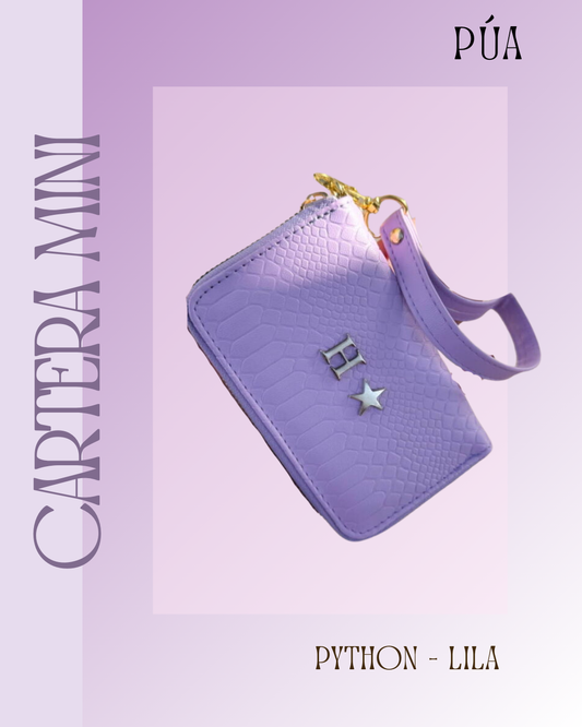 Cartera Mini Phyton Uva Herraje Oro