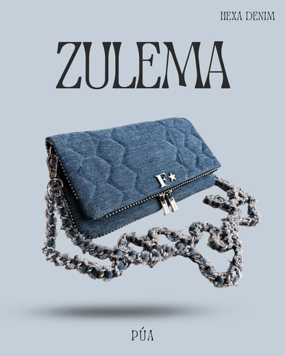 Zulema Hexa Denim - Herrajes Plata + Filo De puntos