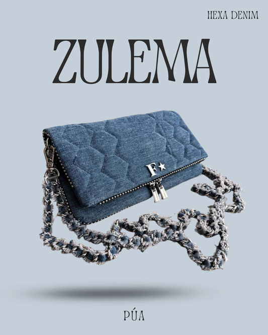 Zulema Hexa Denim - Herrajes Plata + Filo De puntos