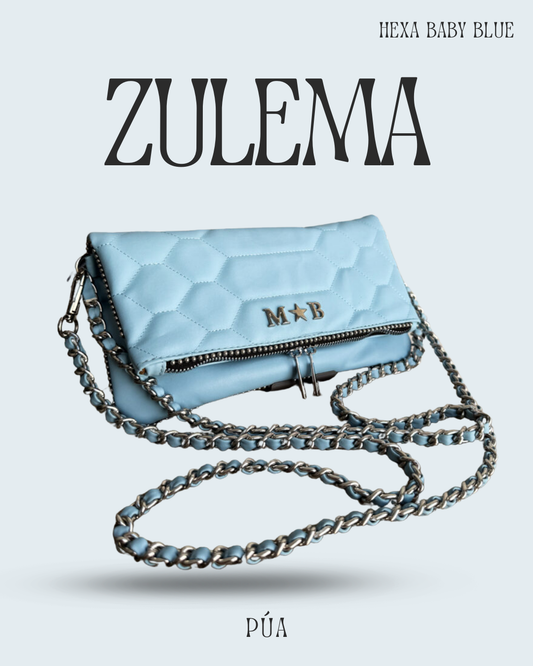 Zulema Baby Blue - Herrajes Plata + Filo De puntos