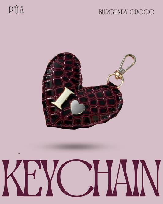 Keychain Burgundy Croco