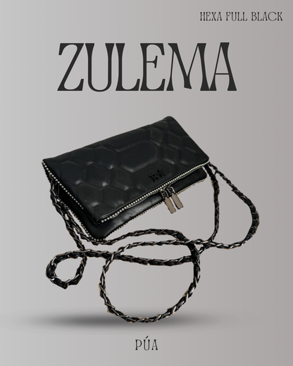 Zulema Hexa Full Black - Herrajes Negro + Filo De puntos