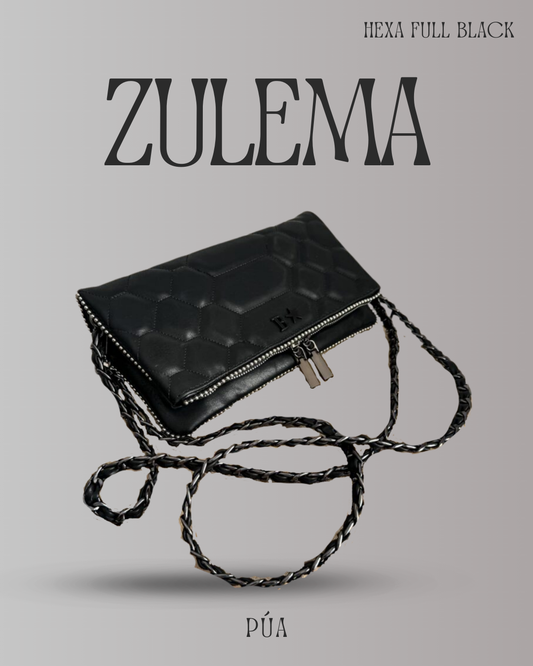 Zulema Hexa Full Black - Herrajes Negro + Filo De puntos