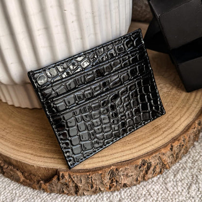 Tarjetero Croco Negro