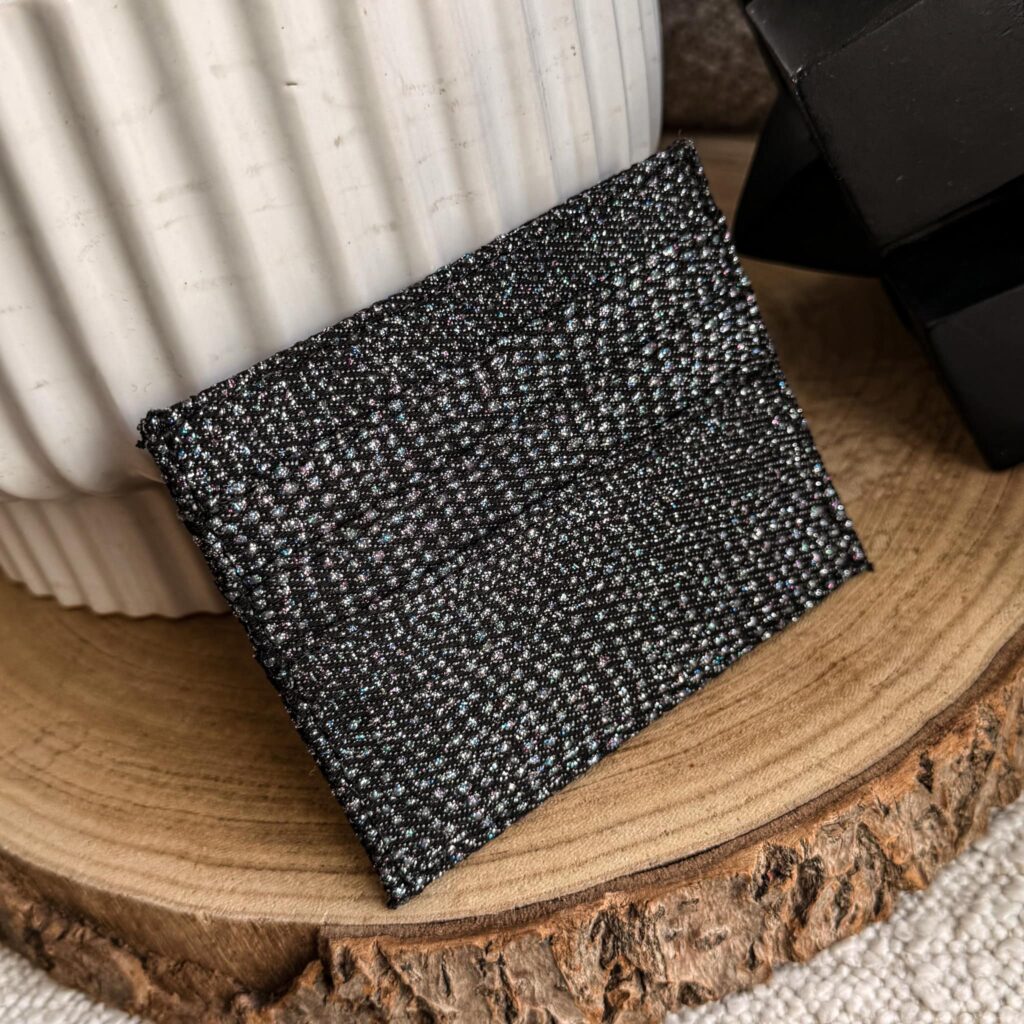 Tarjetero Black Denim Glitter