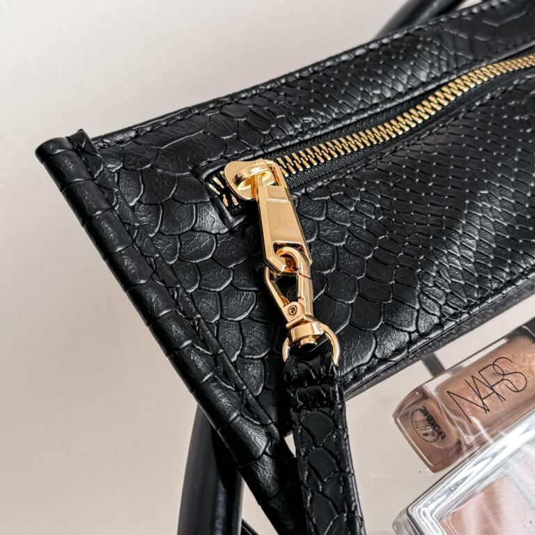 Cosmetiquera Transparente - Python Camello