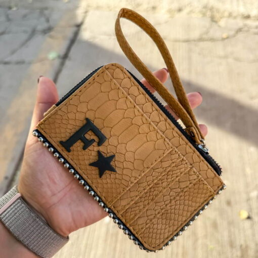 Tarjetero-Monedero Python Camello