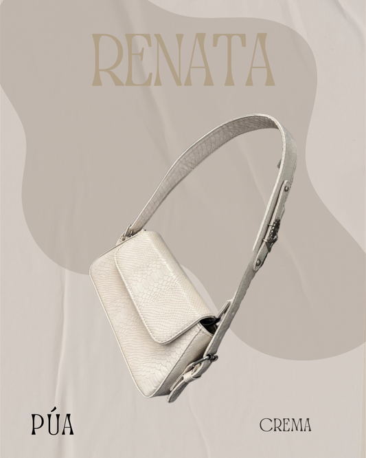 Renata Python Crema - Herrajes Plata