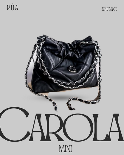 Carola Mini Negro- Cadena Plata