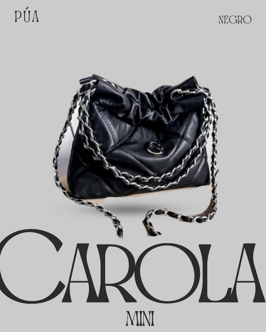 Carola Mini Negro- Cadena Plata