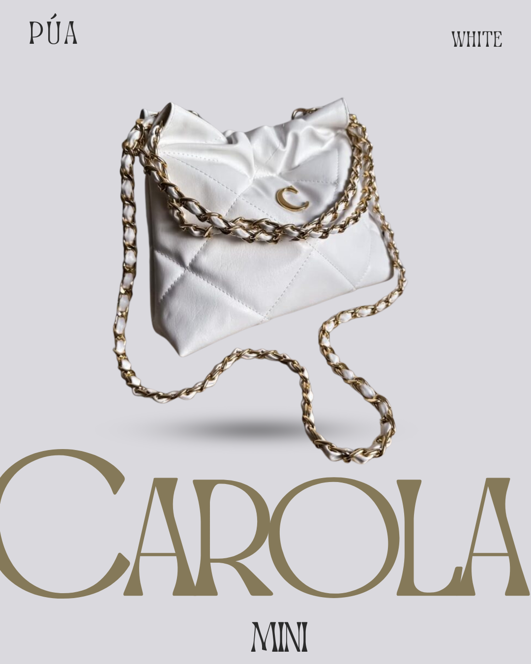 Carola Mini White - Cadena Oro