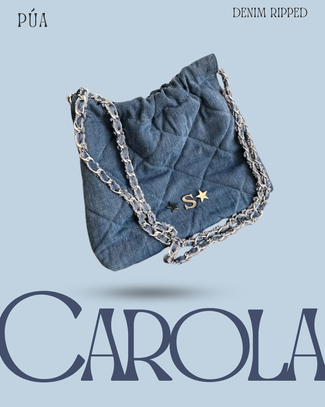 Carola Denim Ripped - Cadena Plata