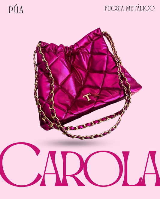 Carola Fucsia Metálico - Cadena Oro
