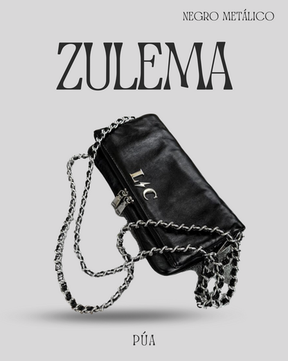 Zulema Negro Metálico - Herrajes Plata
