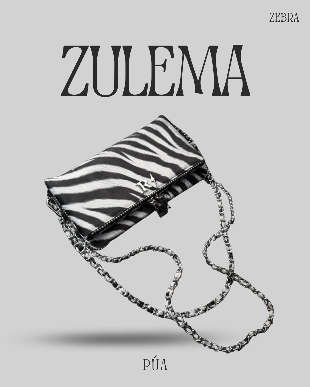 Zulema Zebra - Herrajes Plata + Filo de Puntos