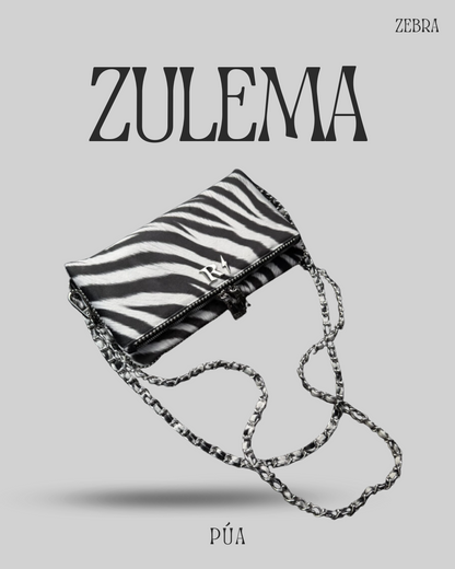 Zulema Zebra - Herrajes Plata + Filo de Puntos