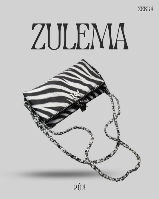 Zulema Zebra - Herrajes Plata + Filo de Puntos