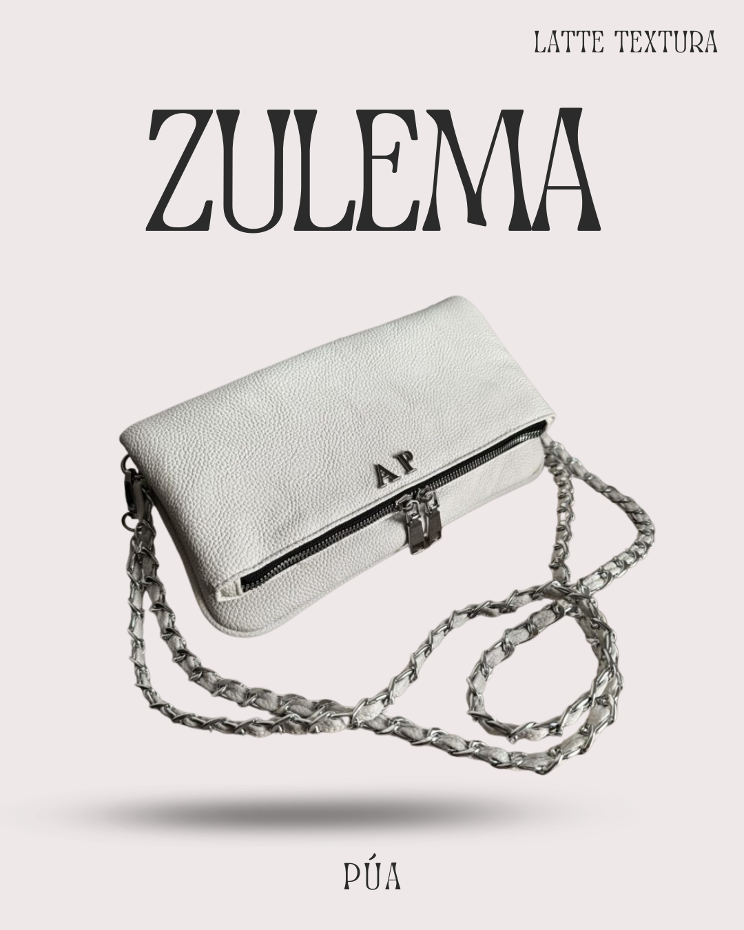 Zulema Latte Texturizada  - Herrajes Plata