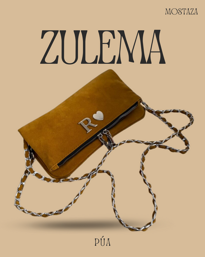 Zulema Mostaza - Gamuza Herrajes Plata