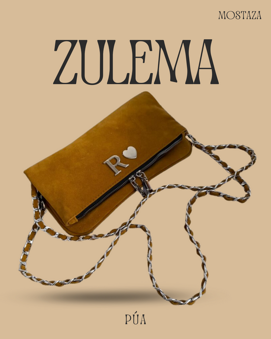 Zulema Mostaza - Gamuza Herrajes Plata