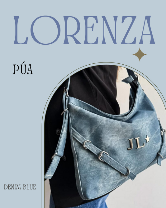 Lorenza Denim Blue - Herrajes Plata
