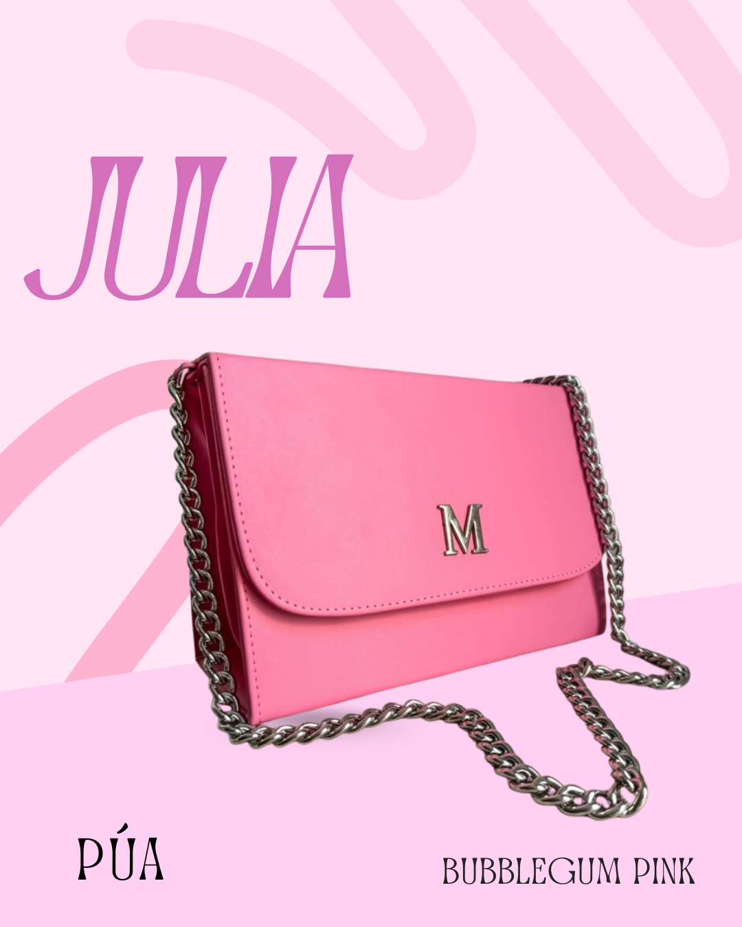 Julia Bubblegum Pink - Cadena Plata