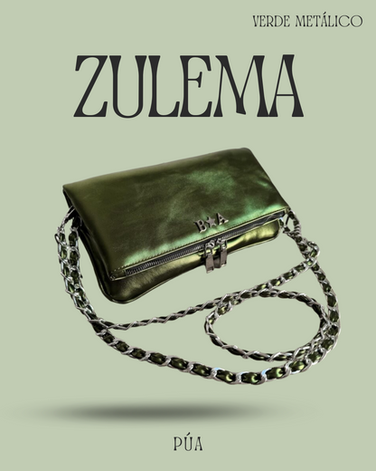 Zulema Verde Metálico - Herrajes Plata