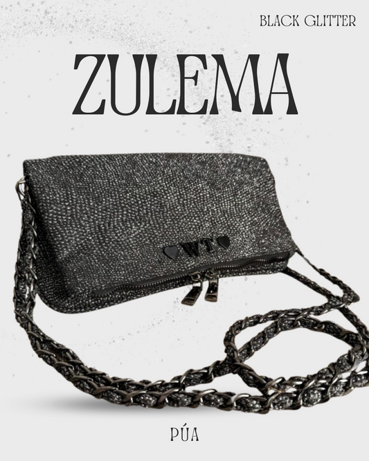 Zulema Black Glitter - Herrajes Negros